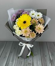 Букет цветов из:  Розы, Герберы и Хризантемы в Шелковской