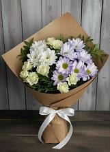 Букет цветов из:  Хризантемы и Розы #REPLACE_PRED# Шелковской