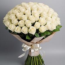 Букет 101 беля роза Белоснежка в Шелковской