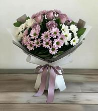 Букет цветов из:  Хризантемы и Розы в Шелковской