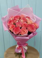 Букет 15 Розовых роз Равель в Шелковской