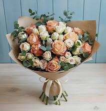 Букет цветов из:  Альстромерии и Розы в Шелковской